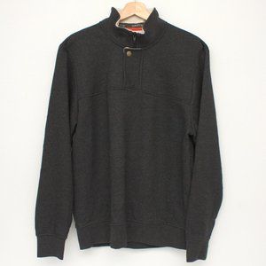 Orvis Men's Quarterzip Sweater Medium Dark Gray Cotton Polyblend
